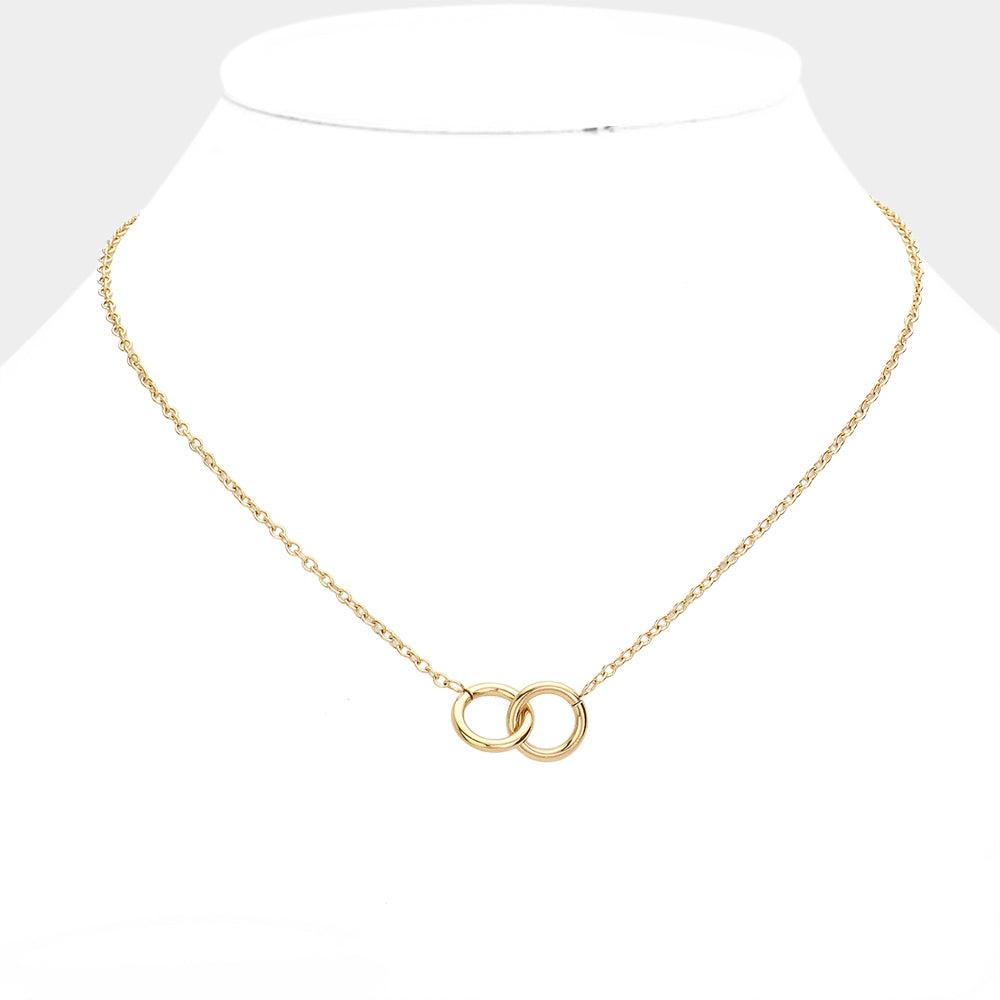 Gold Stainless Steel Infinity Chain Pendant Necklace