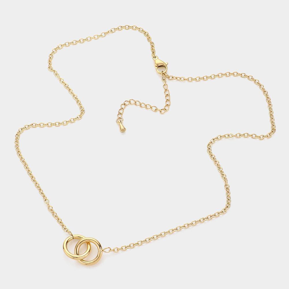 Gold Stainless Steel Infinity Chain Pendant Necklace - Jewelry Store by Erik Rayo