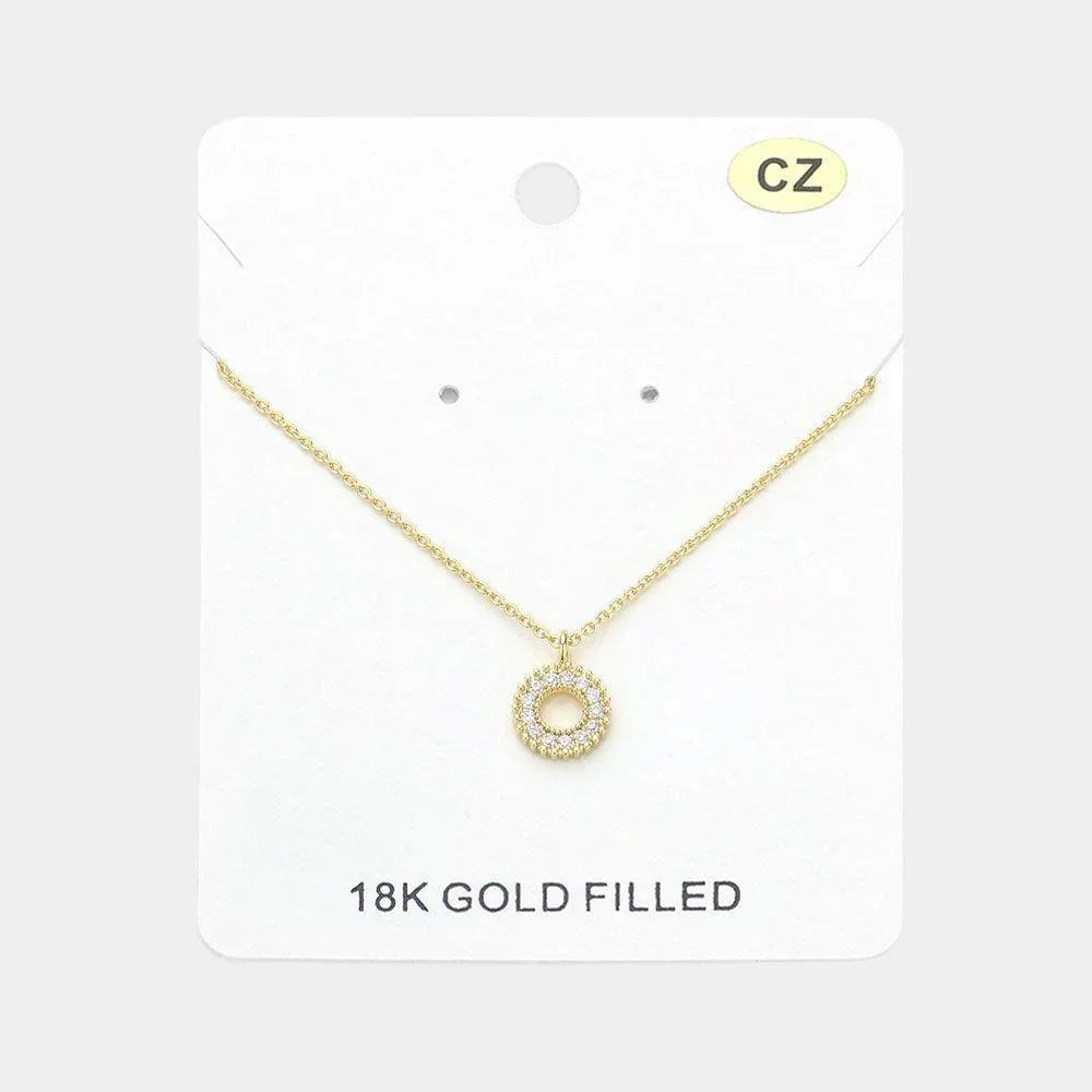 Gold 18K Gold Filled CZ Stone Paved Pendant Necklace - Jewelry Store by Erik Rayo