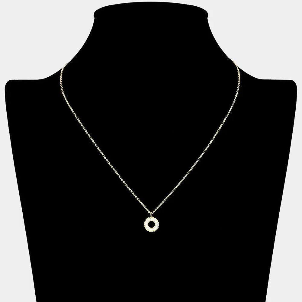Gold 18K Gold Filled CZ Stone Paved Pendant Necklace - Jewelry Store by Erik Rayo