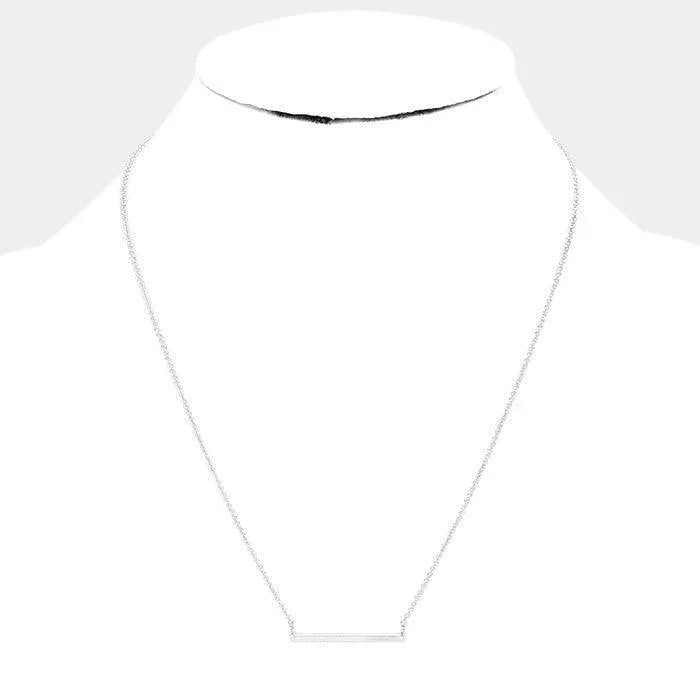 White White Gold Dipped Metal Bar Necklace - Jewelry Store by Erik Rayo
