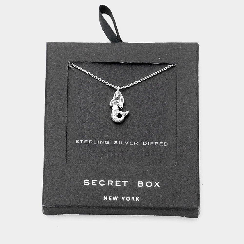 Silver Sterling Silver Dipped Metal Mermaid Pendant Necklace - Jewelry Store by Erik Rayo
