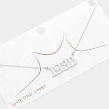 Load image into Gallery viewer, Gold 1980 White Gold Dipped Birth Year Pendant Necklace
