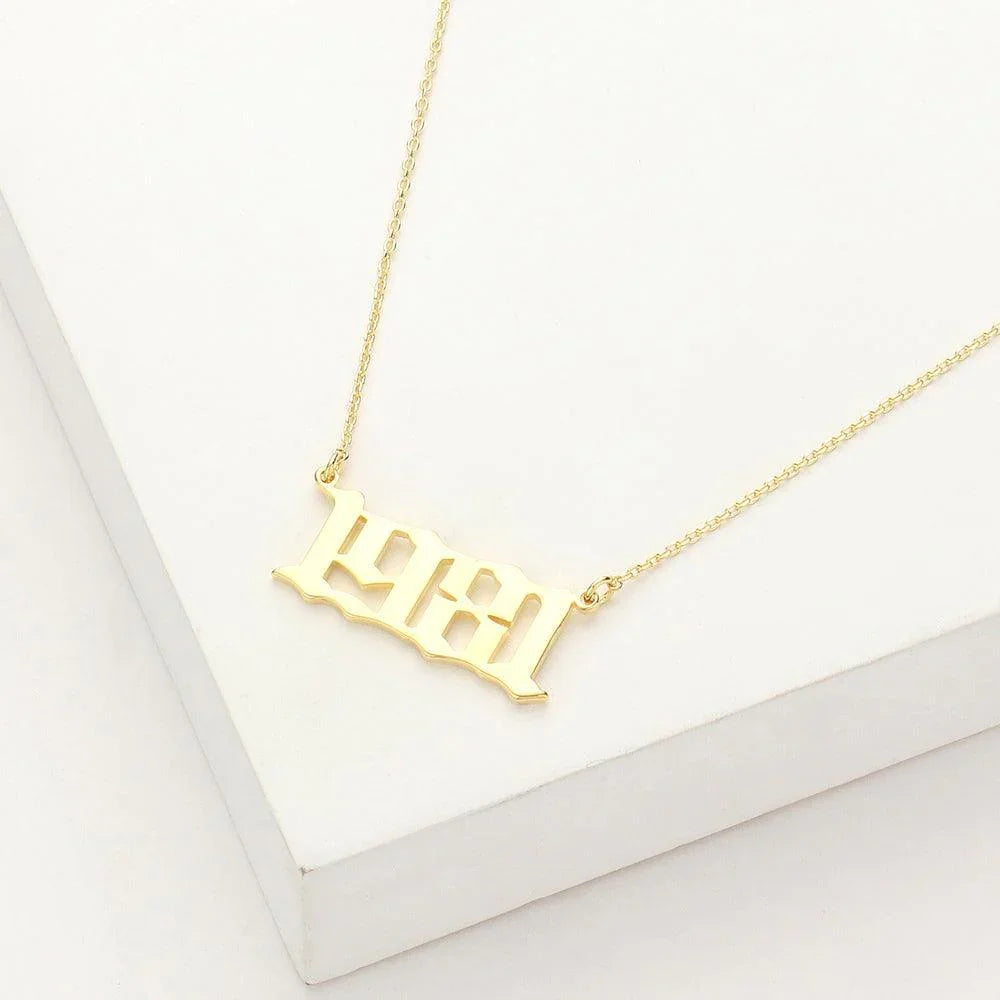 Gold 1981 Gold Dipped Birth Year Pendant Necklace - Jewelry Store by Erik Rayo