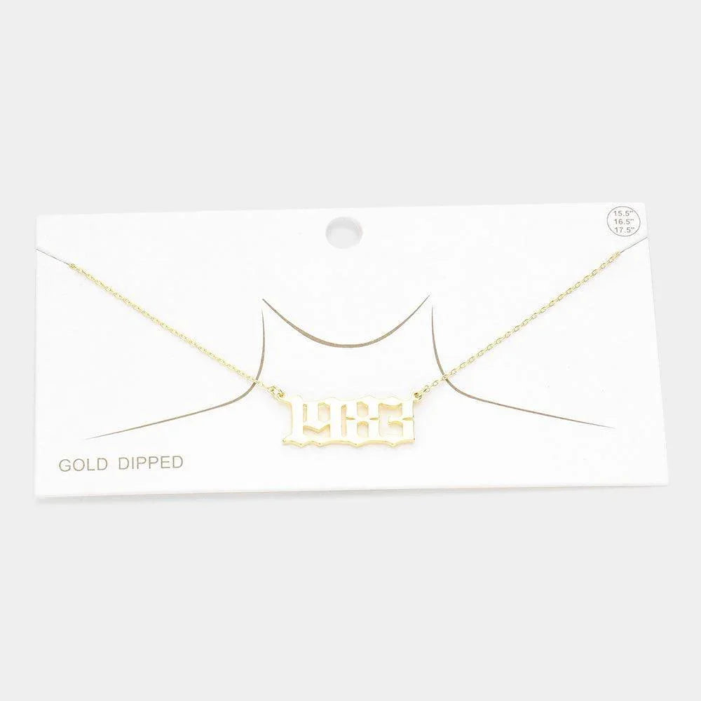 Gold 1983 Gold Dipped Birth Year Pendant Necklace - Jewelry Store by Erik Rayo