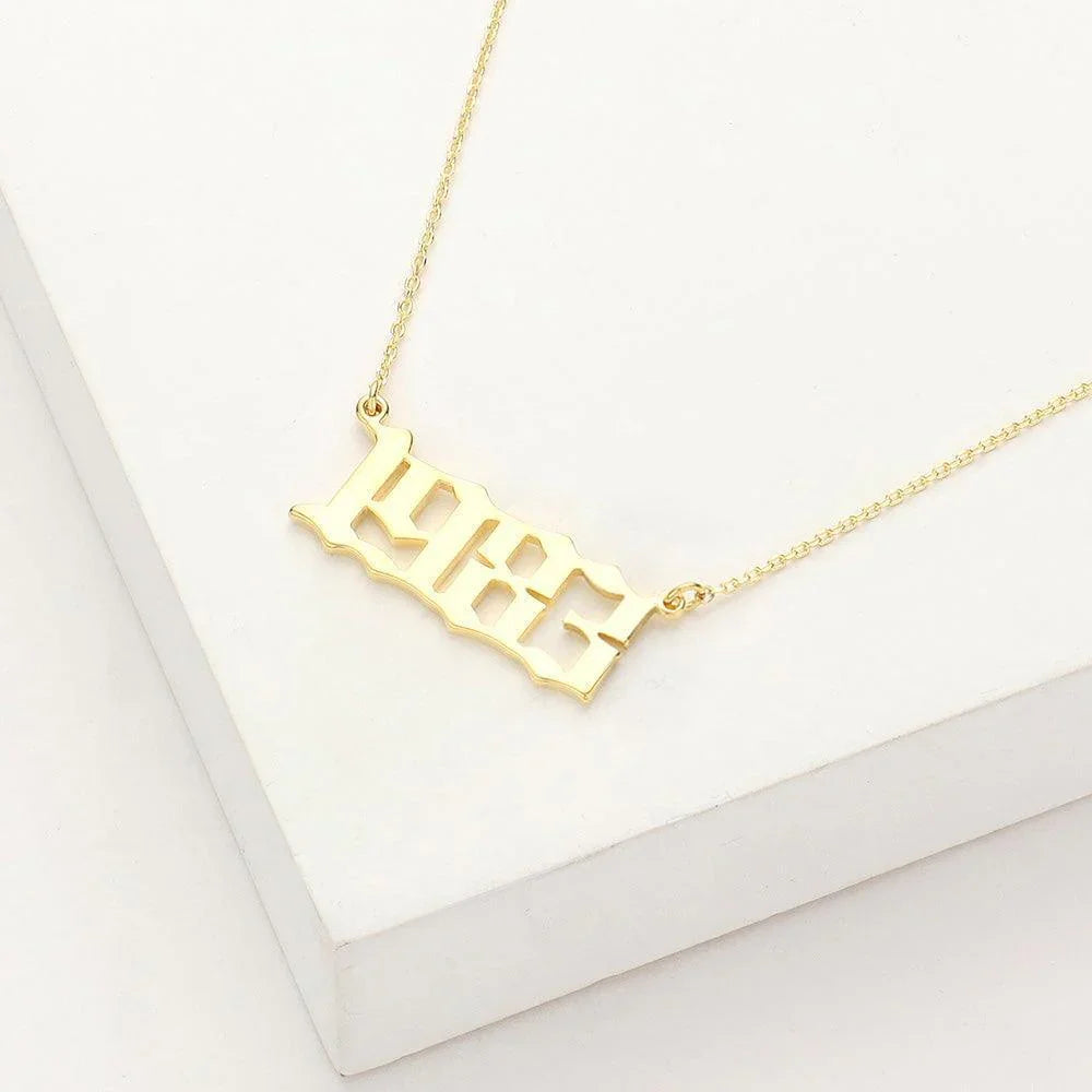 Gold 1983 Gold Dipped Birth Year Pendant Necklace - Jewelry Store by Erik Rayo
