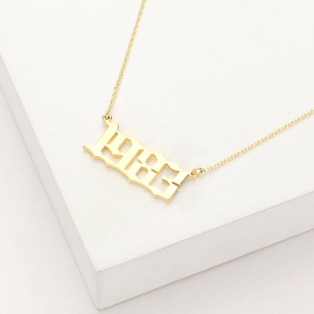 Gold 1983 Gold Dipped Birth Year Pendant Necklace