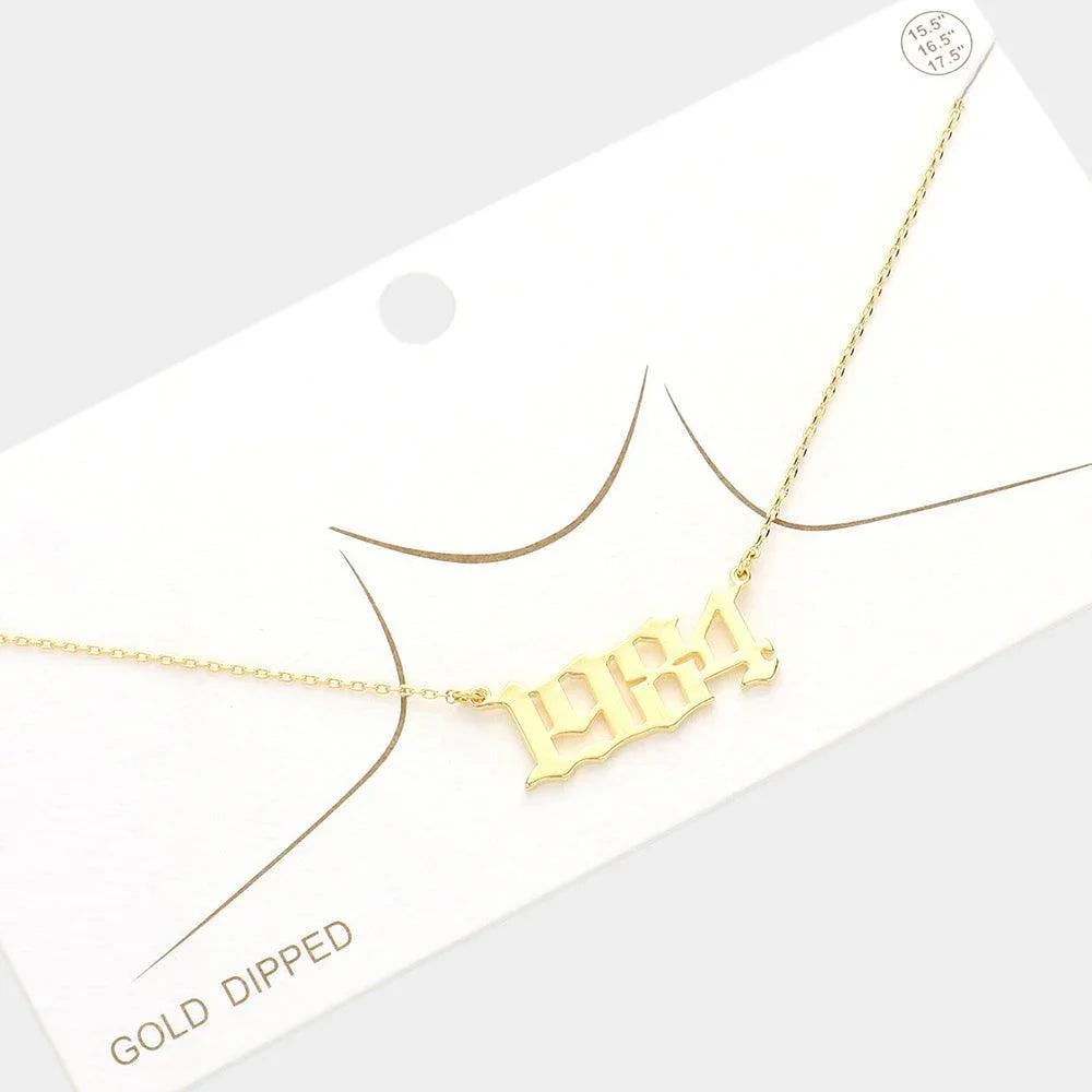 Gold 1984 Gold Dipped Birth Year Pendant Necklace - Jewelry Store by Erik Rayo