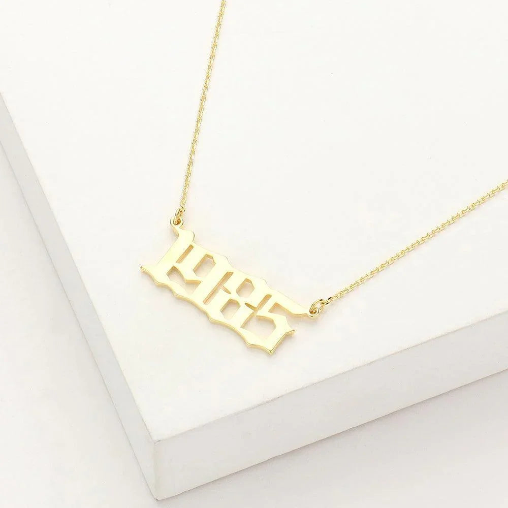 Gold 1985 Gold Dipped Birth Year Pendant Necklace - Jewelry Store by Erik Rayo