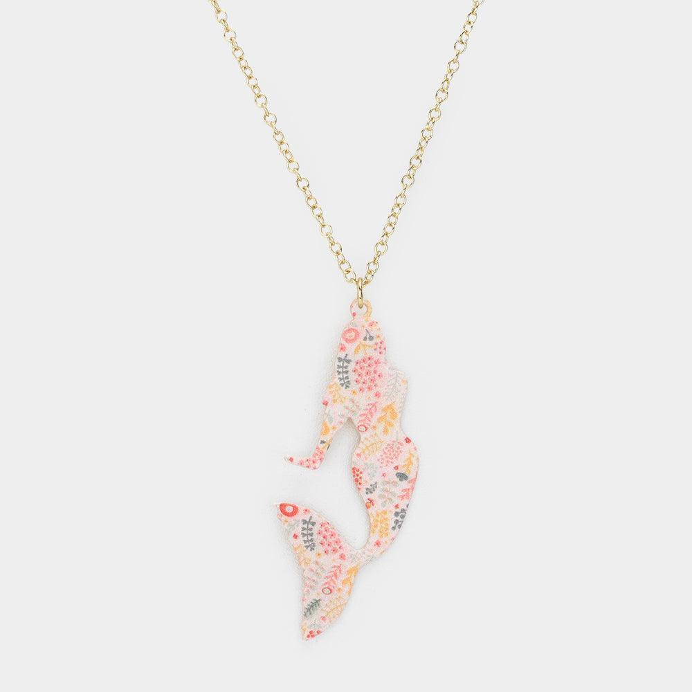 Gold Patterned Mermaid Pendant Necklace - Jewelry Store by Erik Rayo
