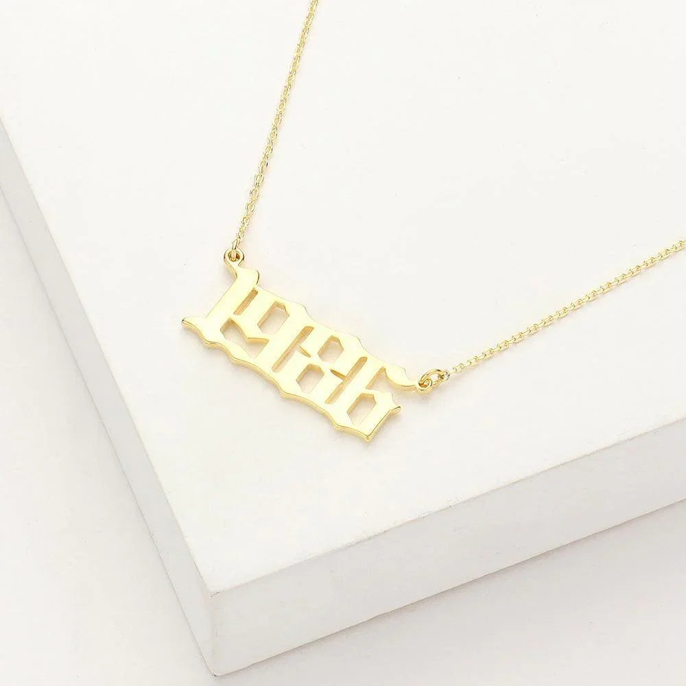 Gold 1986 Gold Dipped Birth Year Pendant Necklace - Jewelry Store by Erik Rayo