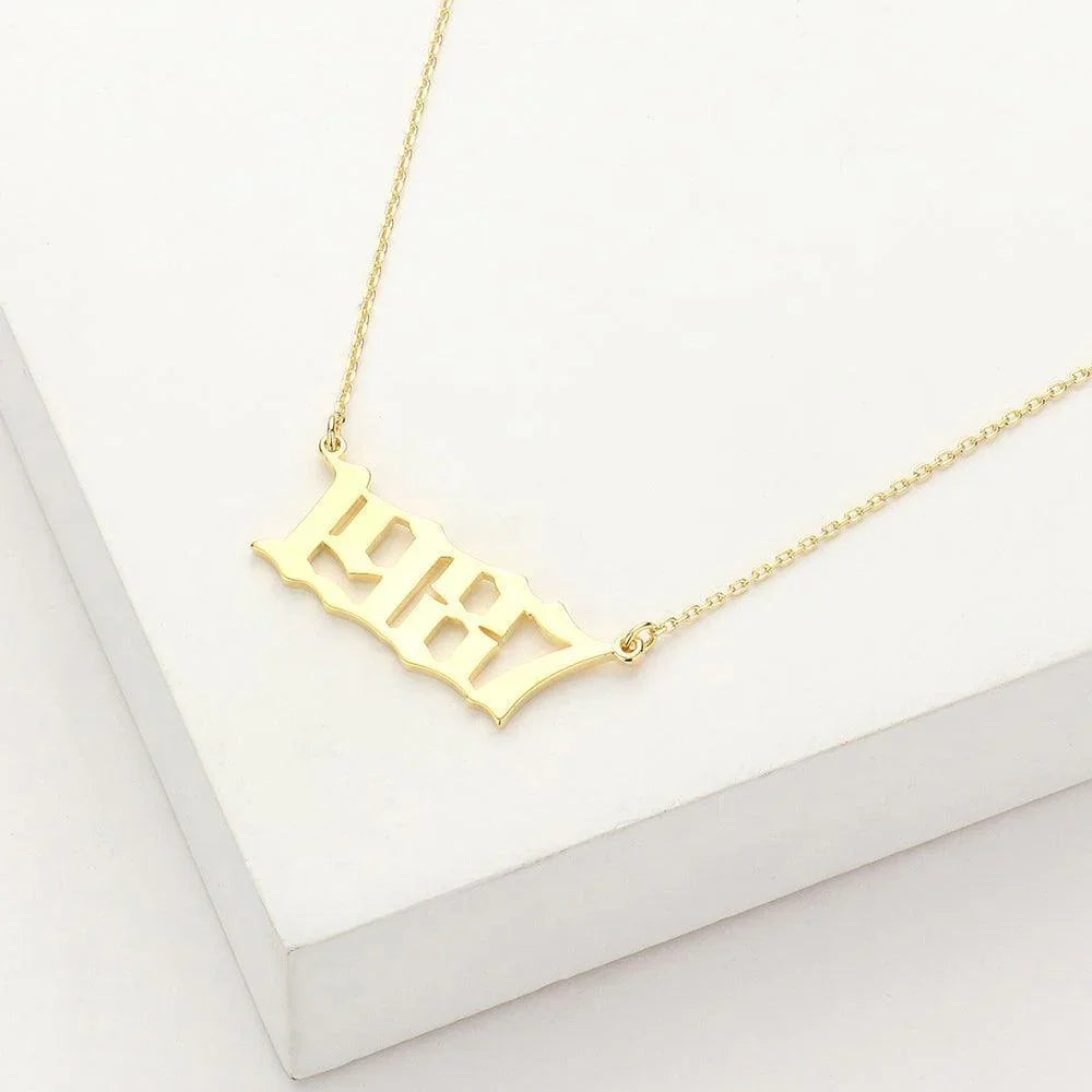 Gold 1987 Gold Dipped Birth Year Pendant Necklace - Jewelry Store by Erik Rayo