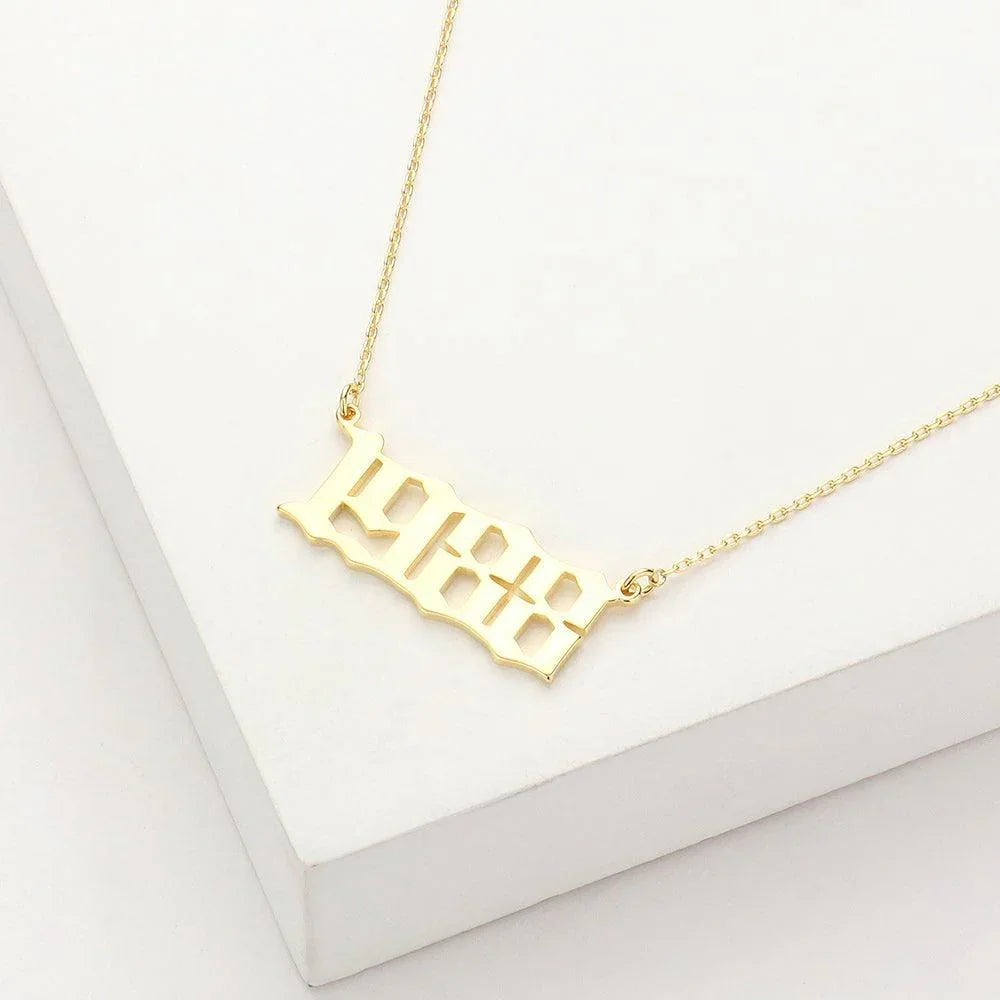 Gold 1988 Gold Dipped Birth Year Pendant Necklace - Jewelry Store by Erik Rayo