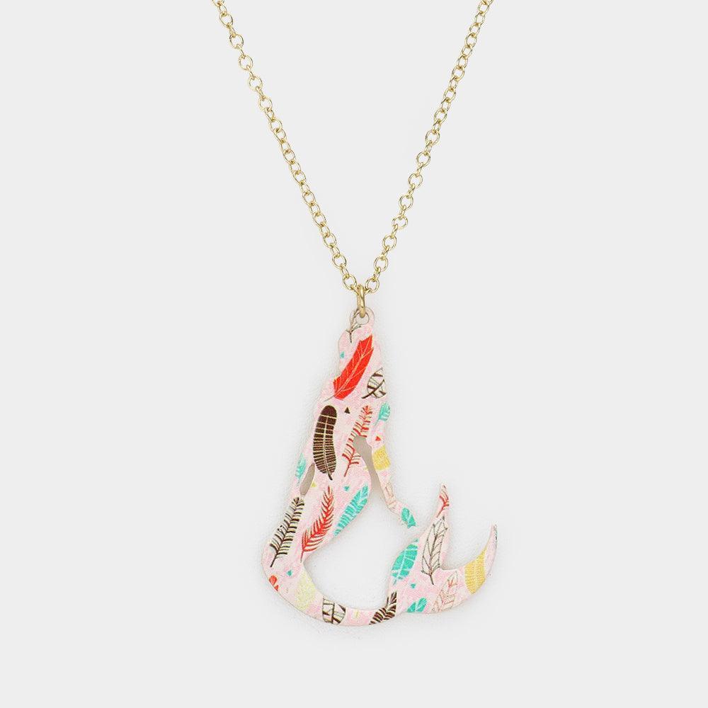 Gold Patterned Mermaid Pendant Necklace - Jewelry Store by Erik Rayo