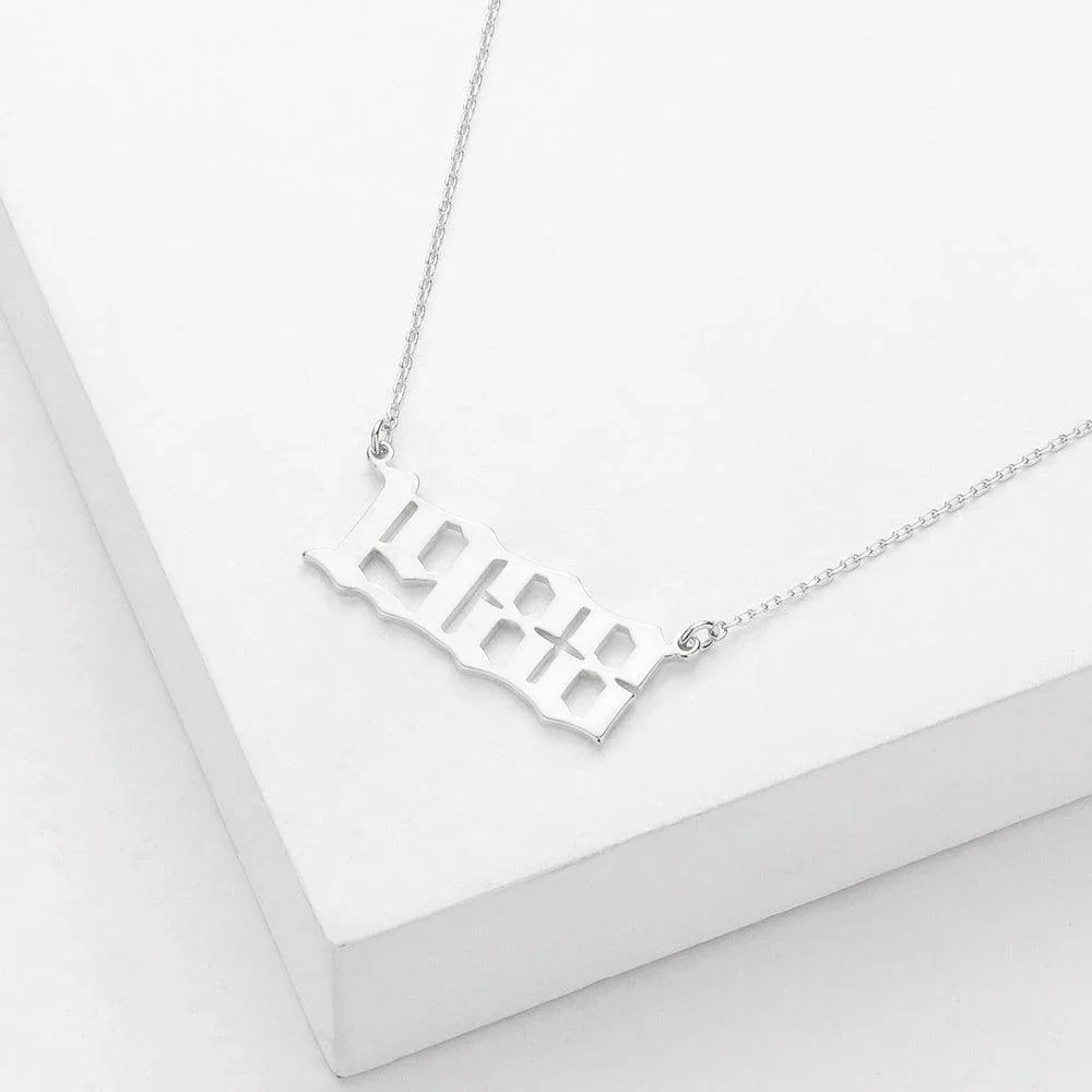 Gold 1988 White Gold Dipped Birth Year Pendant Necklace - Jewelry Store by Erik Rayo