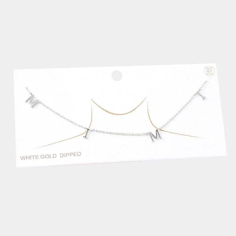 Gold White Gold Dipped MIMI Metal Message Pendant Necklace - Jewelry Store by Erik Rayo