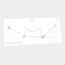 Load image into Gallery viewer, Gold White Gold Dipped MIMI Metal Message Pendant Necklace
