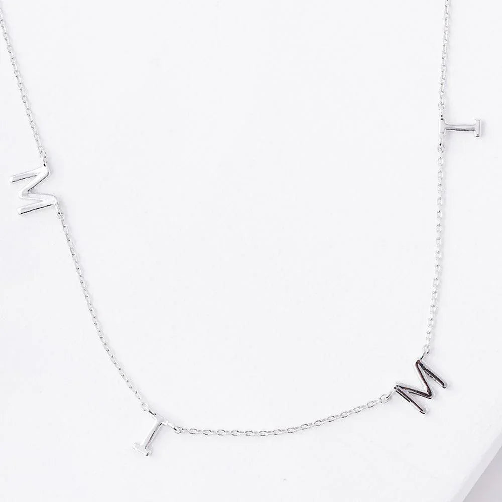 Gold White Gold Dipped MIMI Metal Message Pendant Necklace - Jewelry Store by Erik Rayo