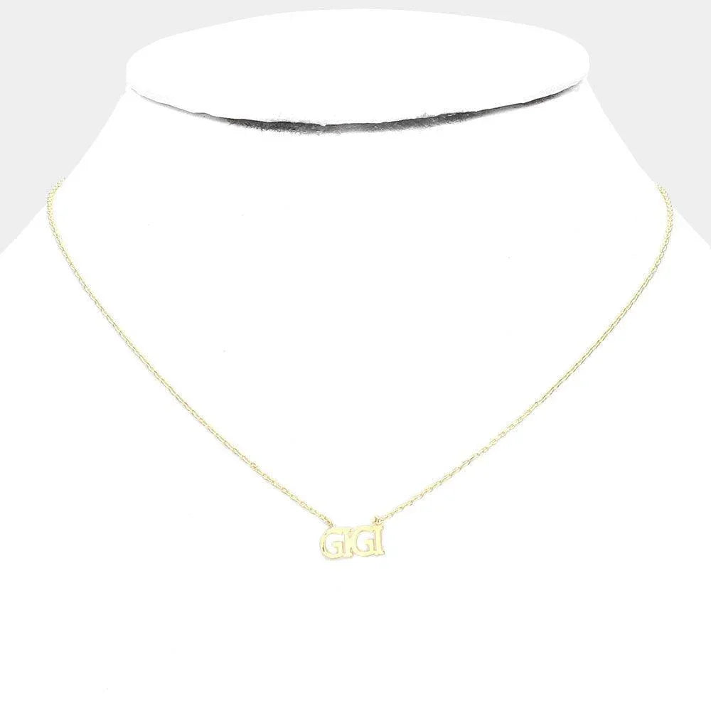 Gold GIGI Gold Dipped Metal Message Pendant Necklace - Jewelry Store by Erik Rayo