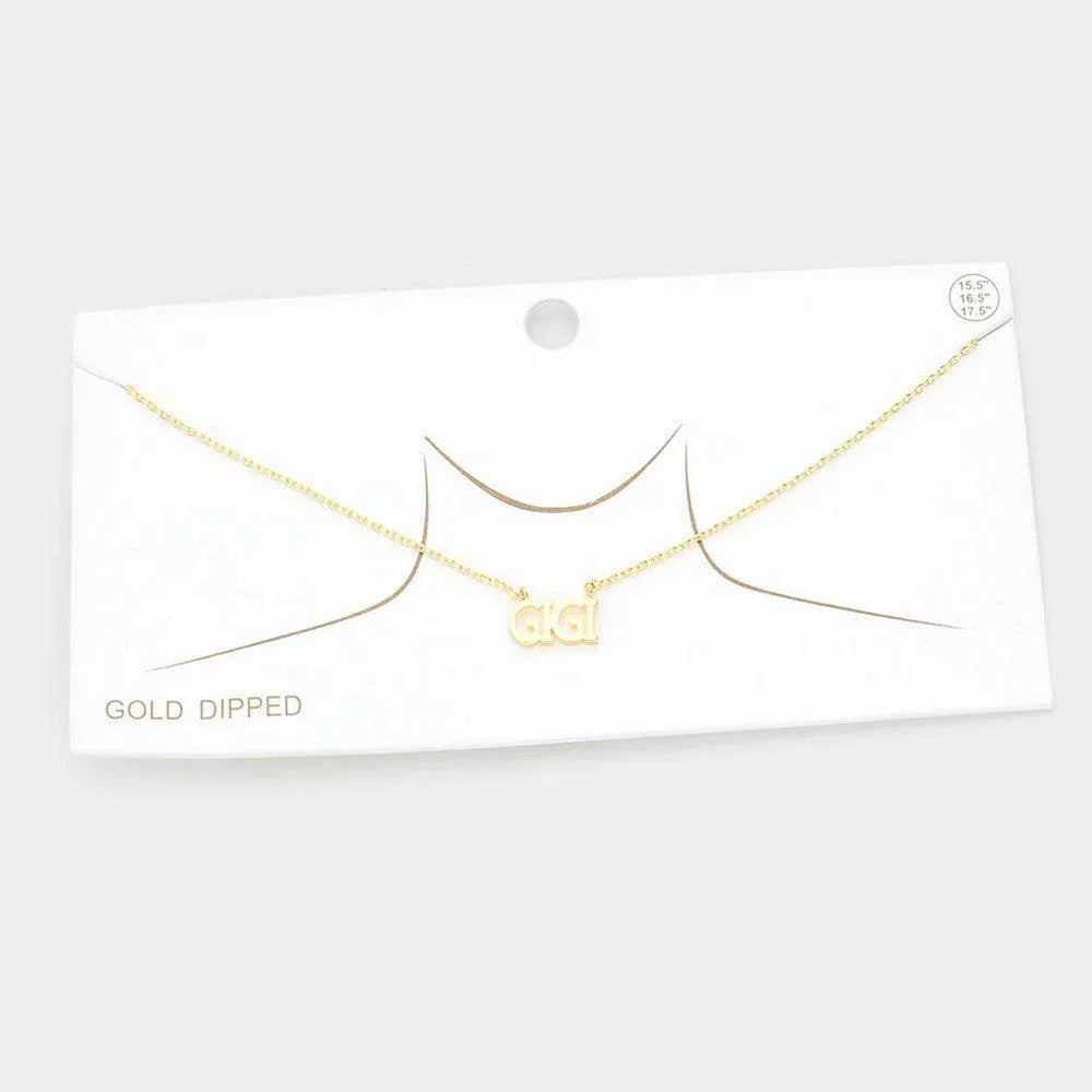 Gold GIGI Gold Dipped Metal Message Pendant Necklace - Jewelry Store by Erik Rayo