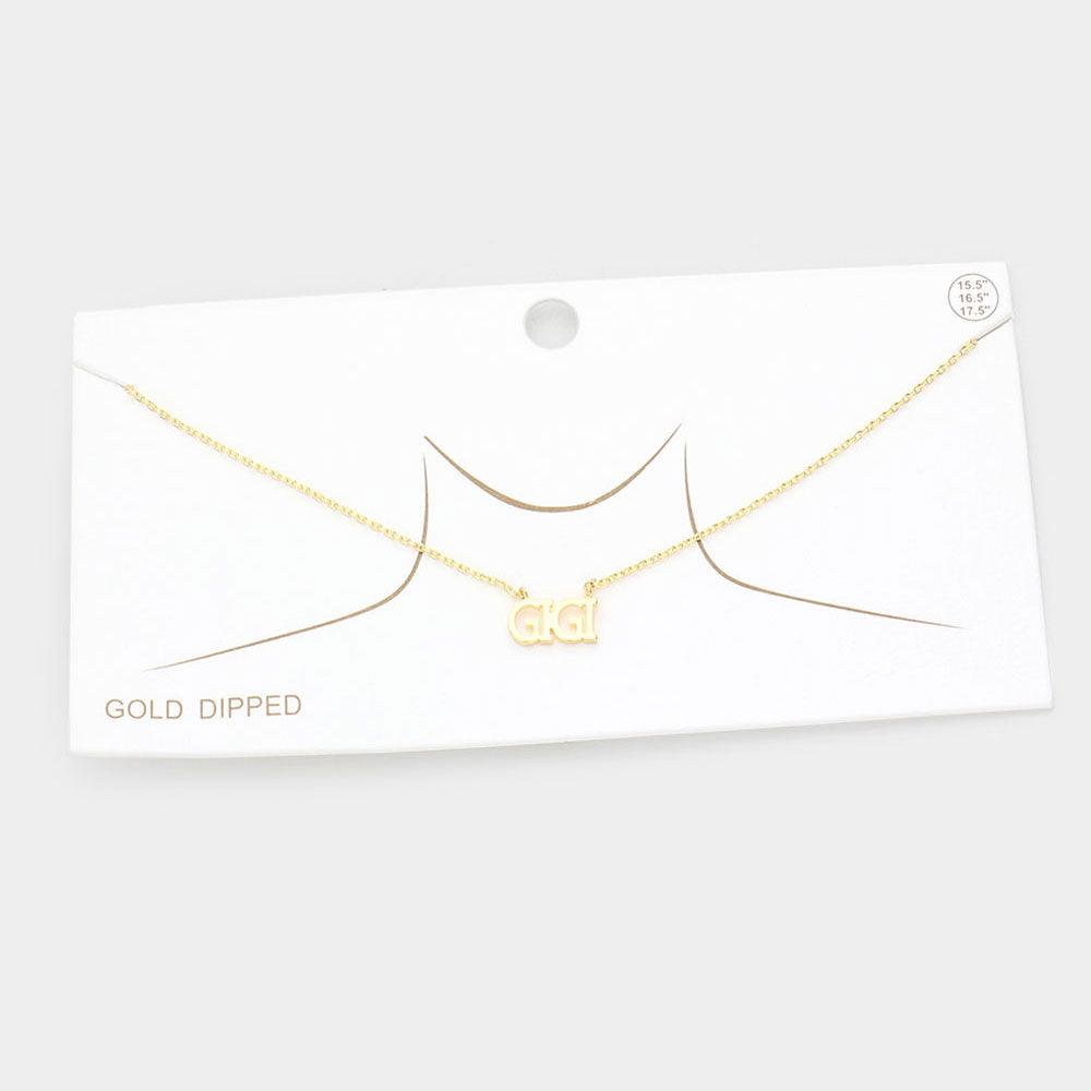 Gold GIGI Gold Dipped Metal Message Pendant Necklace