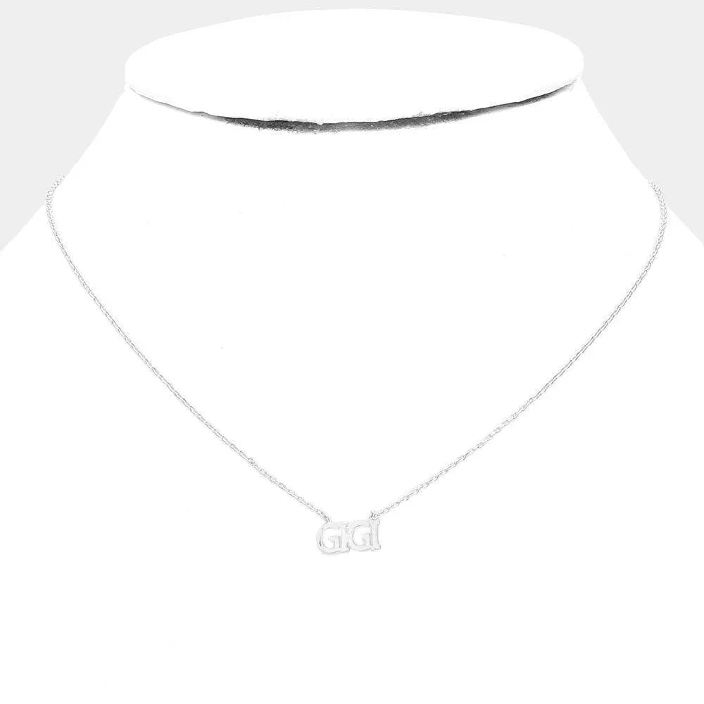 Gold GIGI White Gold Dipped Metal Message Pendant Necklace - Jewelry Store by Erik Rayo