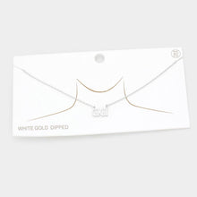 Load image into Gallery viewer, Gold GIGI White Gold Dipped Metal Message Pendant Necklace
