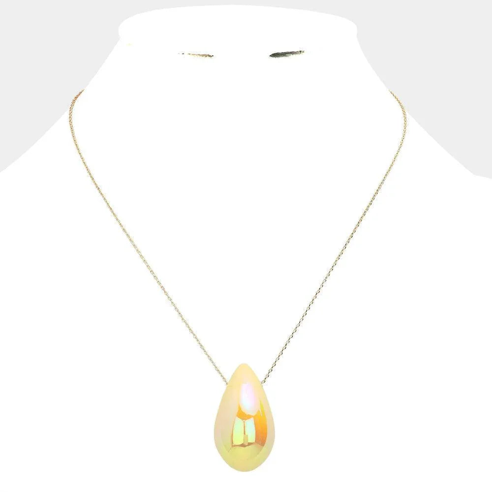 Yellow Teardrop Pendant Necklace - Jewelry Store by Erik Rayo