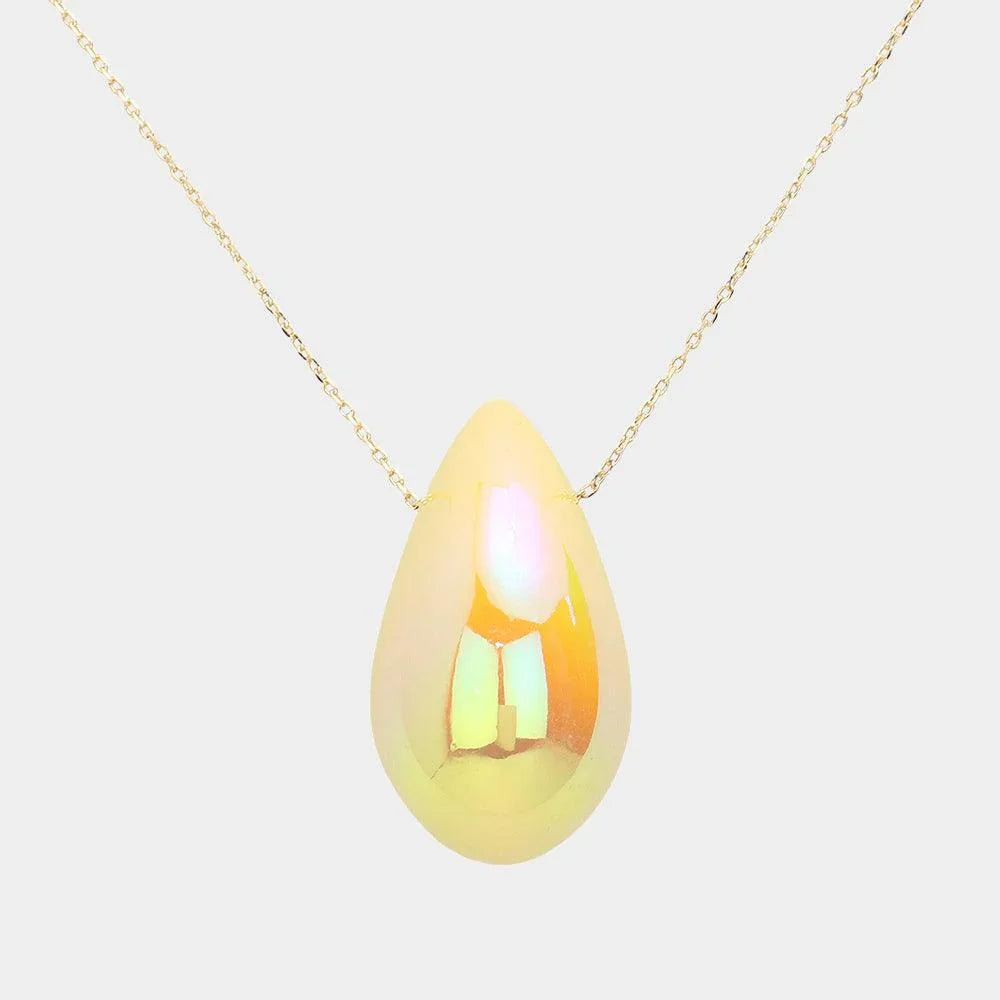 Yellow Teardrop Pendant Necklace - Jewelry Store by Erik Rayo