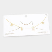 Load image into Gallery viewer, Gold Gold Dipped CZ MAMA Message Pendant Necklace
