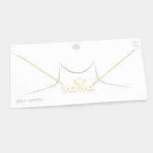 Load image into Gallery viewer, Gold Gold Dipped Metal Crown MAMA Message Pendant Necklace
