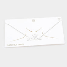 Load image into Gallery viewer, Gold White Gold Dipped Metal Crown MAMA Message Pendant Necklace
