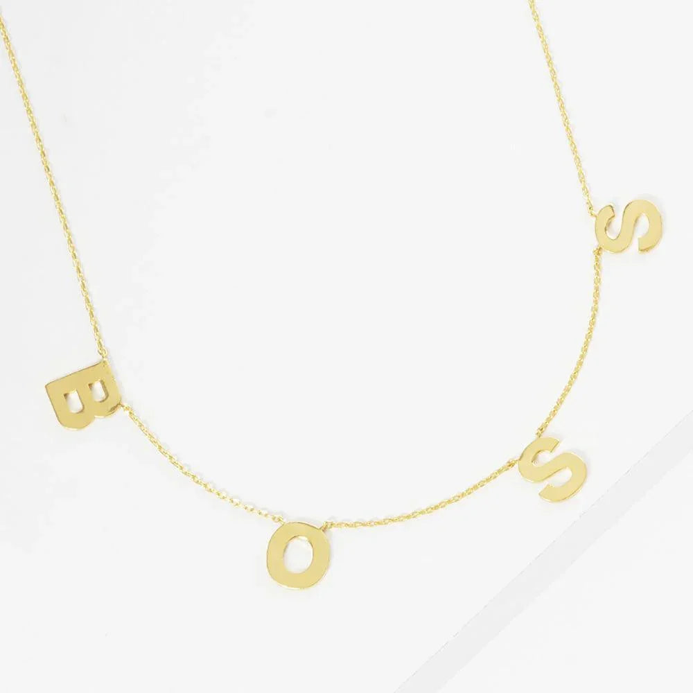 Gold BOSS Gold Dipped Message Pendant Necklace - Jewelry Store by Erik Rayo
