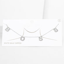 Load image into Gallery viewer, Gold BOSS White Gold Dipped Message Pendant Necklace
