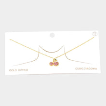 Load image into Gallery viewer, Gold Gold Dipped CZ Cherry Pendant Necklace
