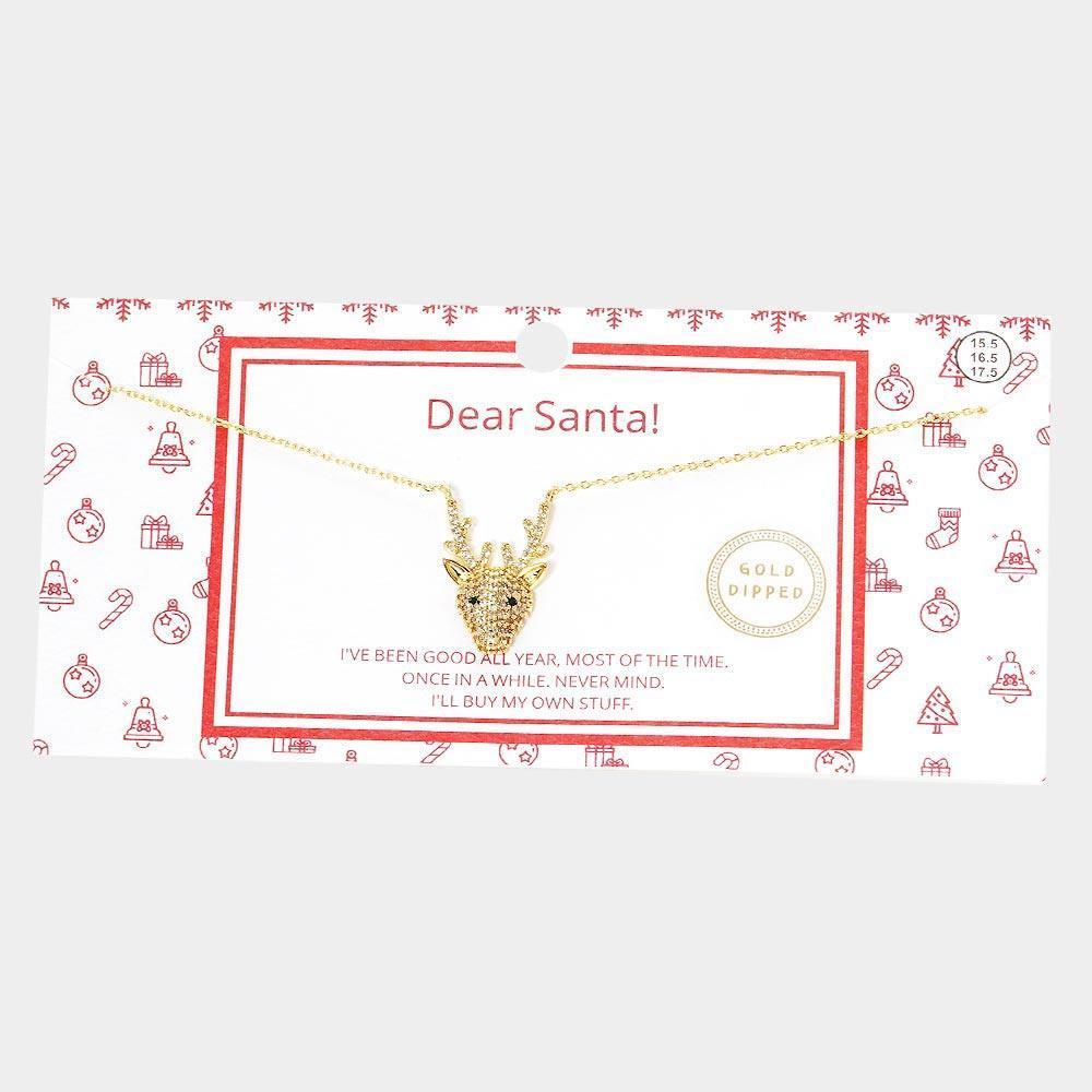 Gold White Gold Dipped CZ Rudolph Pendant Necklace - Jewelry Store by Erik Rayo