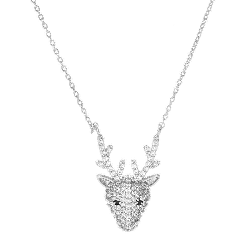 Gold White Gold Dipped CZ Rudolph Pendant Necklace - Jewelry Store by Erik Rayo