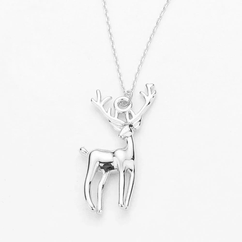 Gold White Gold Dipped Reindeer Pendant Necklace - Jewelry Store by Erik Rayo