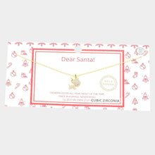 Load image into Gallery viewer, Gold Gold Dipped CZ Reindeer Pendant Necklace
