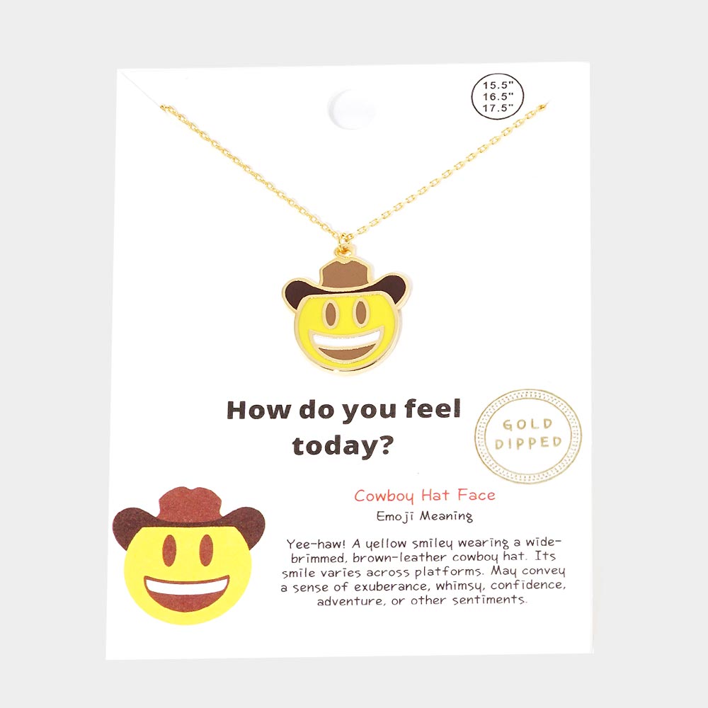 Gold Gold Dipped Emoji Pendant Necklace