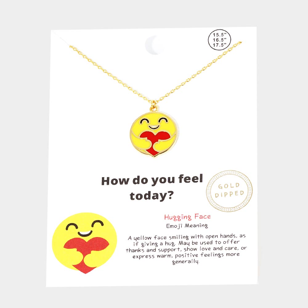 Gold Gold Dipped Emoji Pendant Necklace