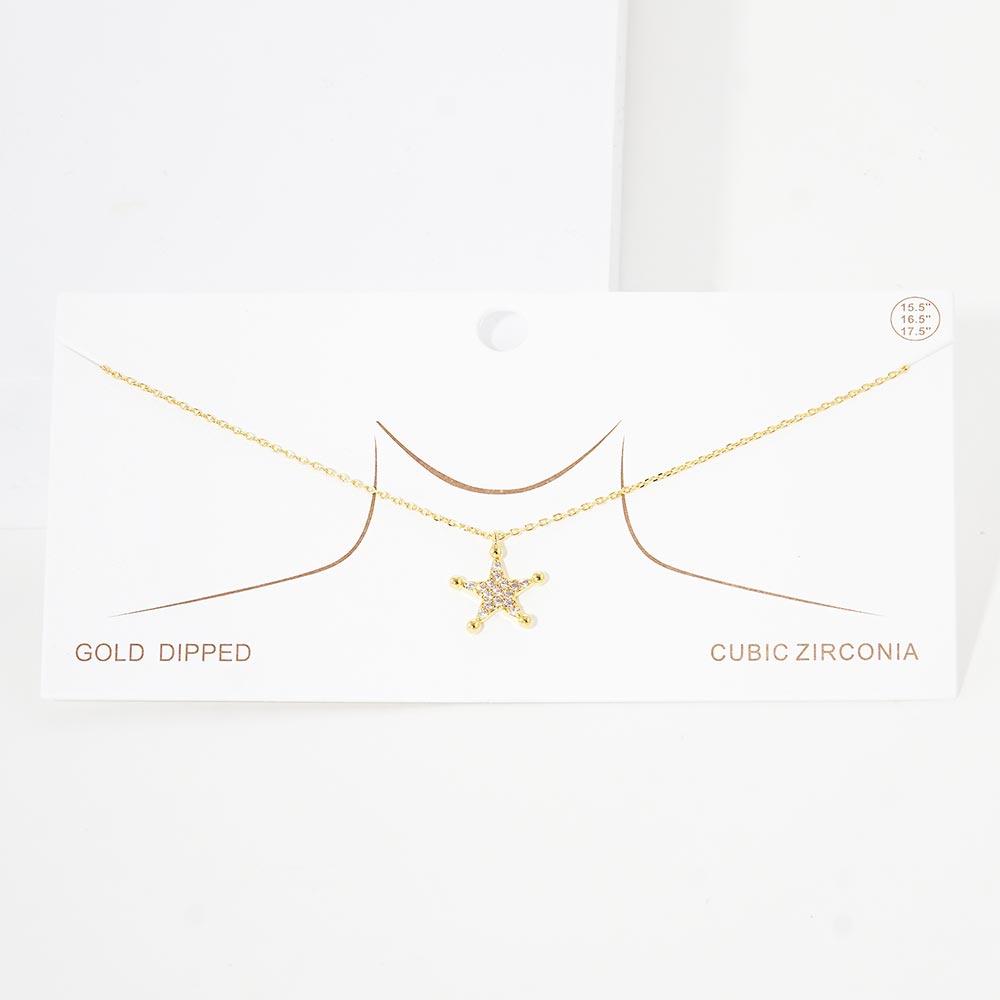 Gold Gold Dipped CZ Star Pendant Necklace - Jewelry Store by Erik Rayo