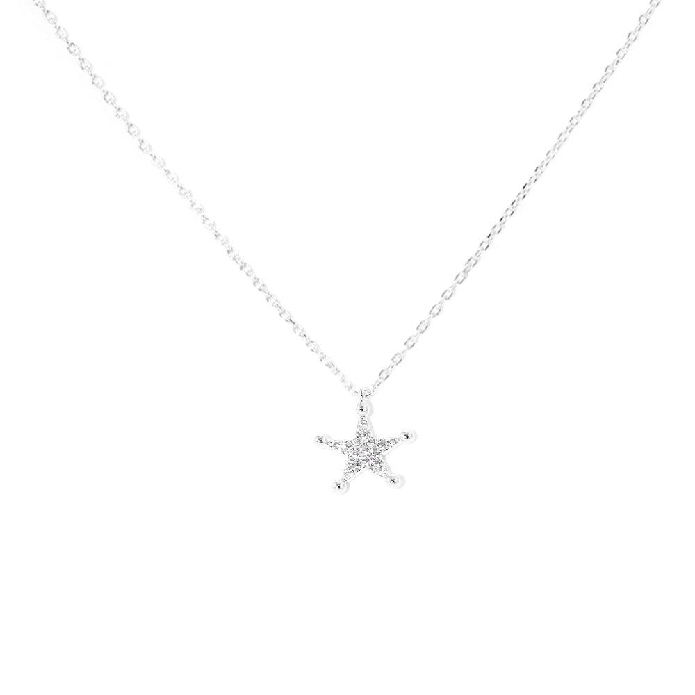 Gold White Gold Dipped CZ Star Pendant Necklace - Jewelry Store by Erik Rayo