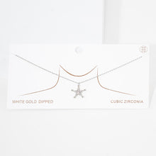 Load image into Gallery viewer, Gold White Gold Dipped CZ Star Pendant Necklace
