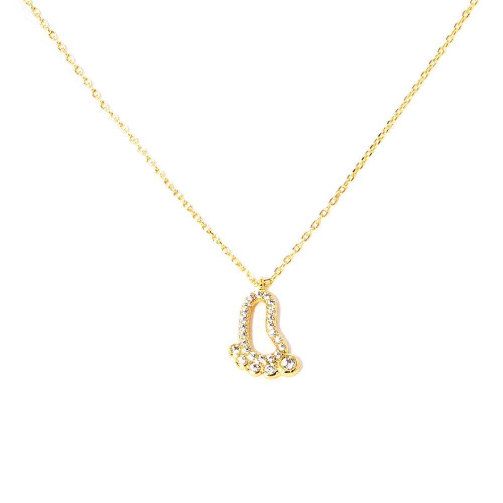 Gold Gold Dipped CZ Footprint Pendant Necklace - Jewelry Store by Erik Rayo