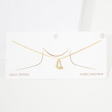 Load image into Gallery viewer, Gold Gold Dipped CZ Footprint Pendant Necklace
