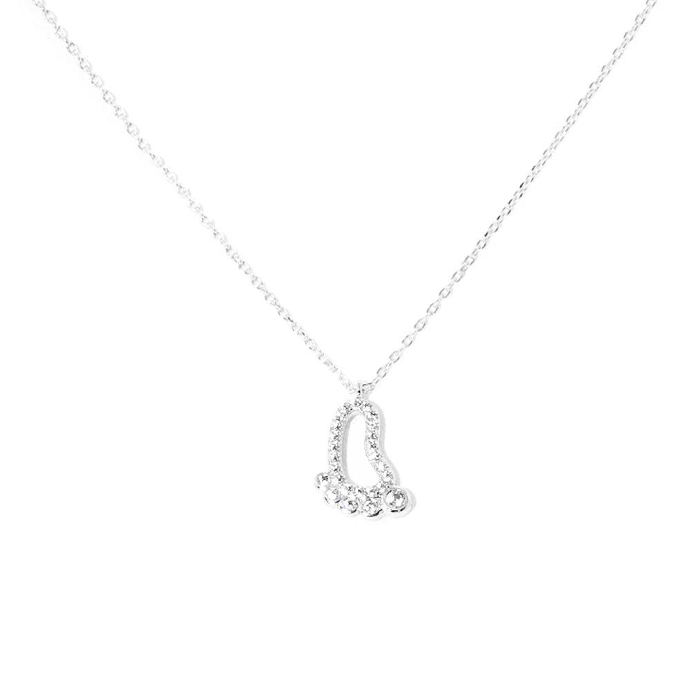 Gold White Gold Dipped CZ Footprint Pendant Necklace - Jewelry Store by Erik Rayo