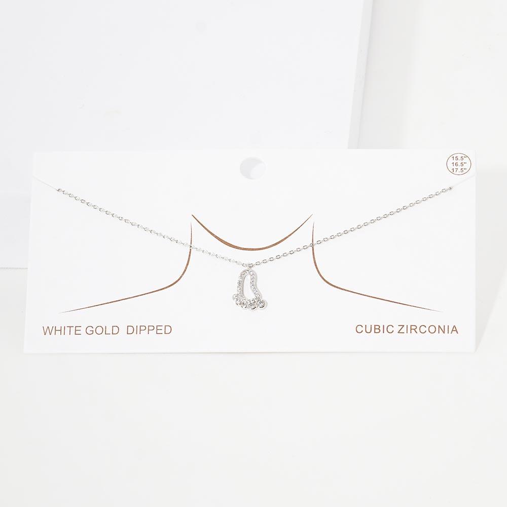 Gold White Gold Dipped CZ Footprint Pendant Necklace - Jewelry Store by Erik Rayo