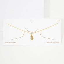 Load image into Gallery viewer, Gold Gold Dipped CZ Violin Pendant Necklace
