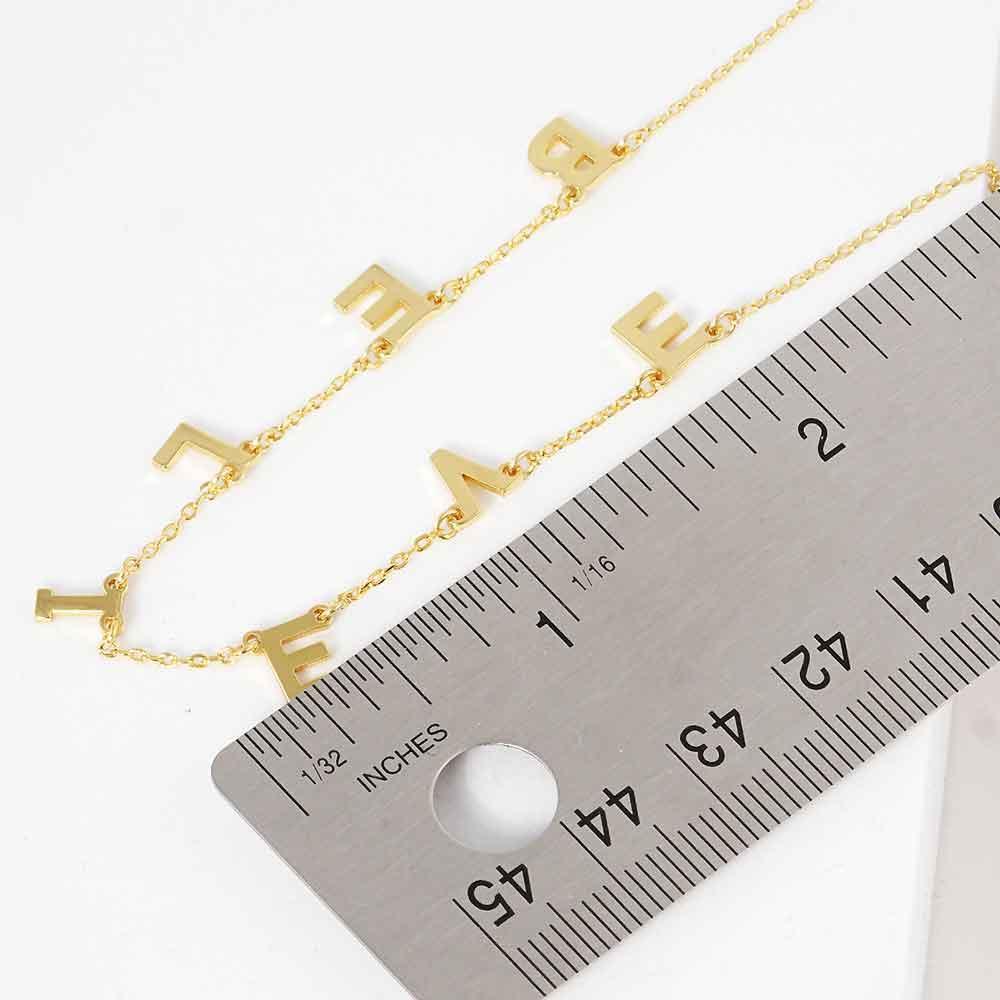 Gold BELIEVE Gold Dipped Metal Message Pendant Station Necklace - Jewelry Store by Erik Rayo